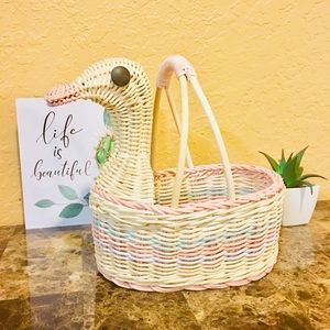 Vintage Duck Wicker Basket